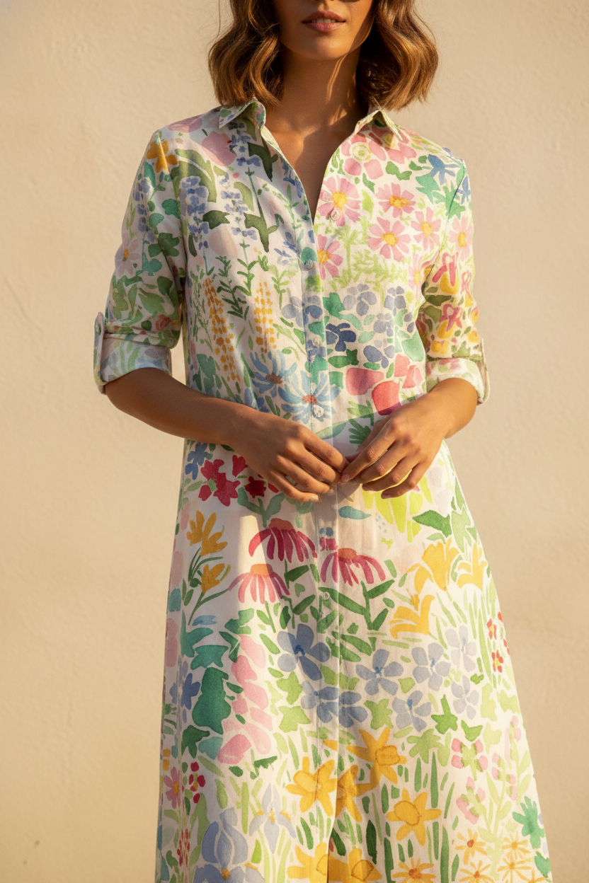 Marcella | Vestido midi italiano - Detalle