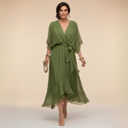 monica-vestido-de-gasa-con-escote-en-v