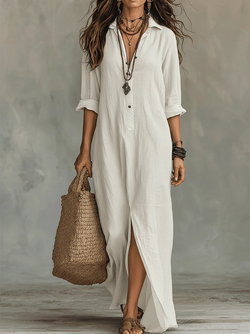 soline-vestido-maxi-negro-amplio-con-botones