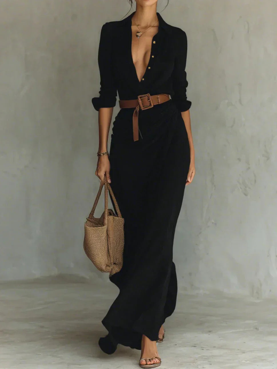 camille-vestido-maxi-con-solapas-y-cinturon