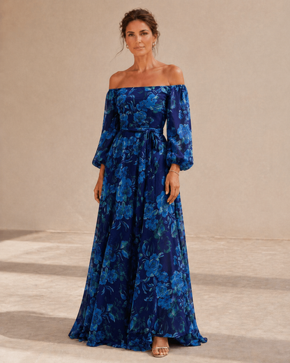 luna-vestido-largo-de-impresion-floral-con-mangas-descubiertas