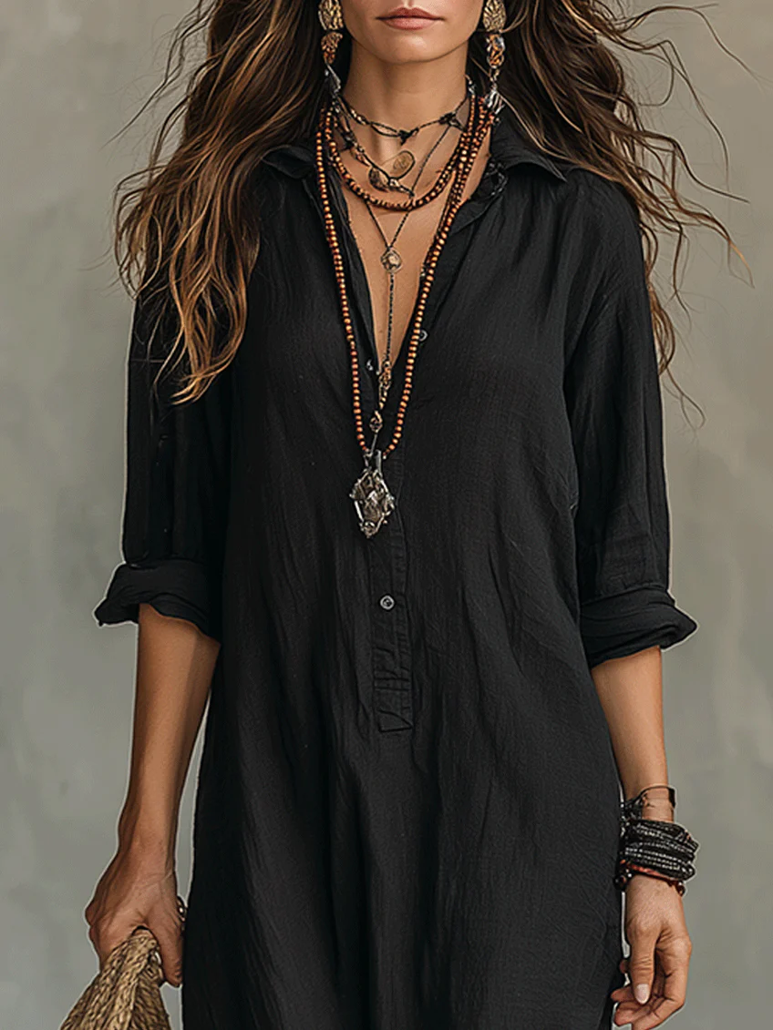 soline-vestido-maxi-negro-amplio-con-botones