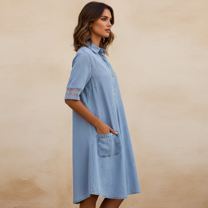 Damiana | Vestido midi italiano - Vista lateral