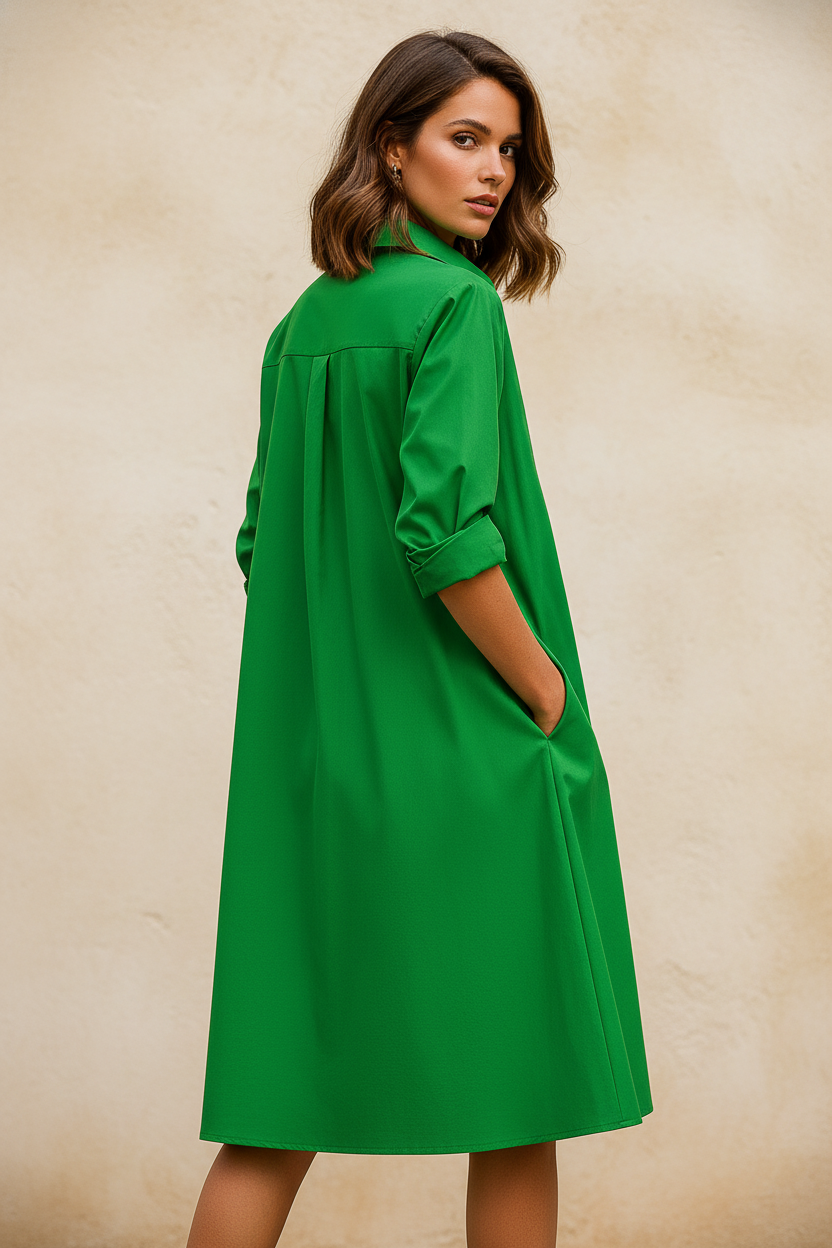 Domenica | Vestido midi italiano - Vista de espalda