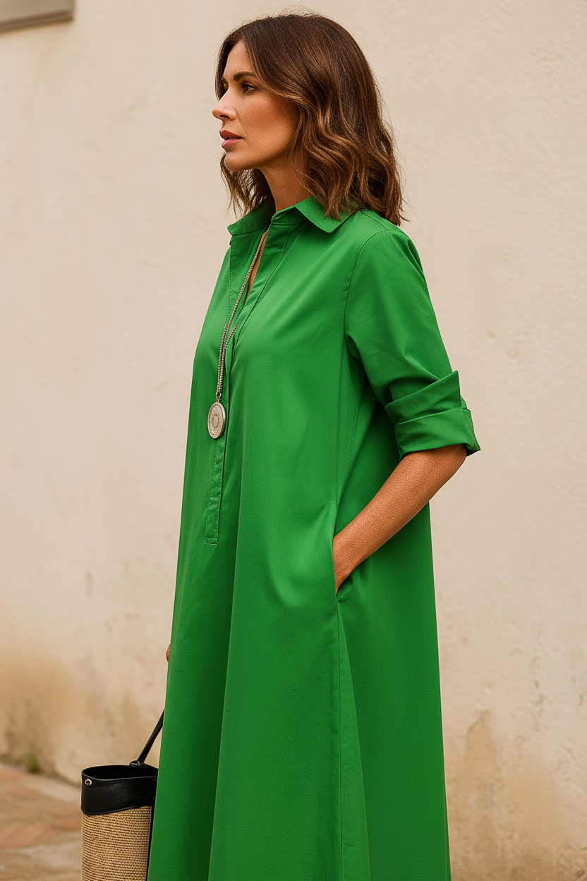 Domenica | Vestido midi italiano - Vista lateral