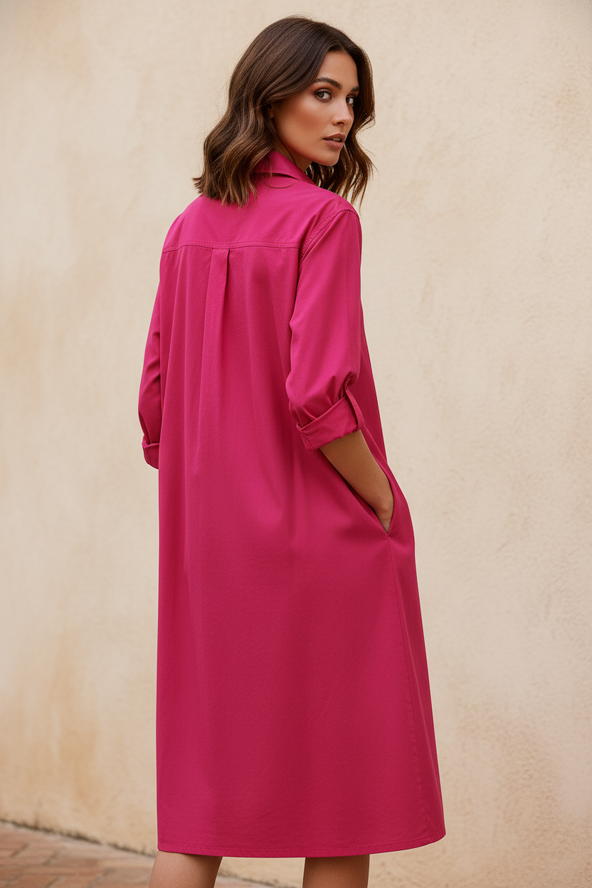 Fiorella | Vestido midi italiano - Vista de espalda