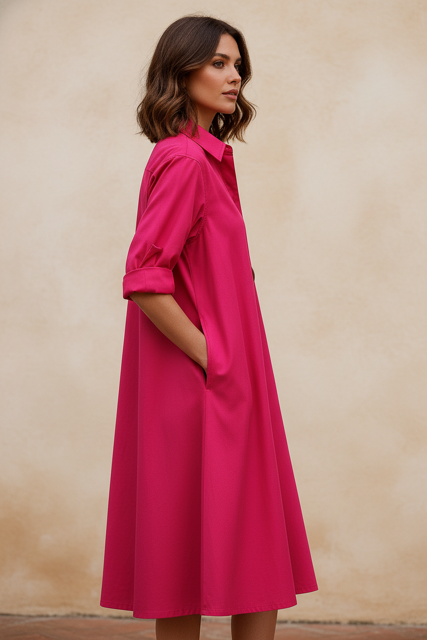Fiorella | Vestido midi italiano - Vista lateral