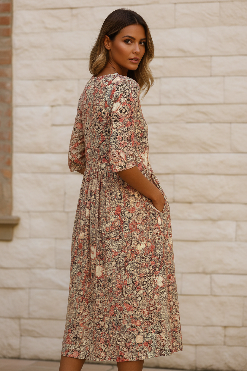 Laura | Vestido midi italiano - Vista de espalda