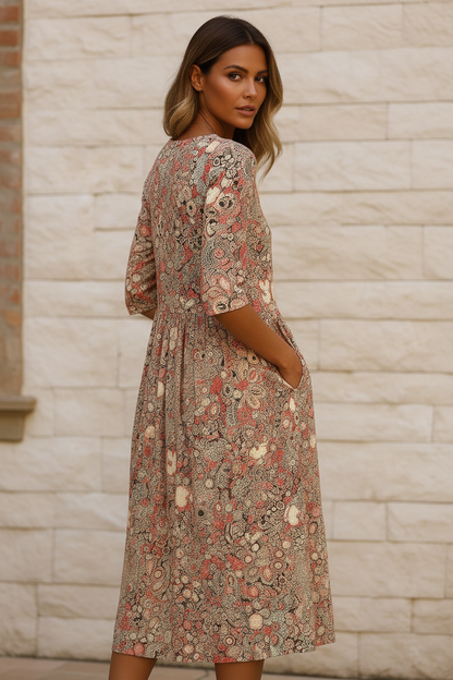 Laura | Vestido midi italiano - Vista de espalda