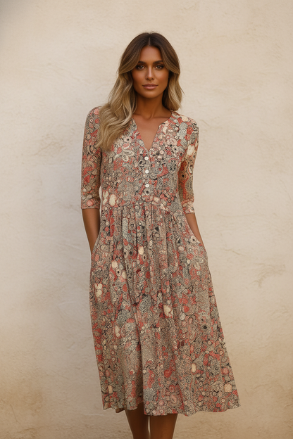 Laura | Vestido midi italiano - Vista frontal
