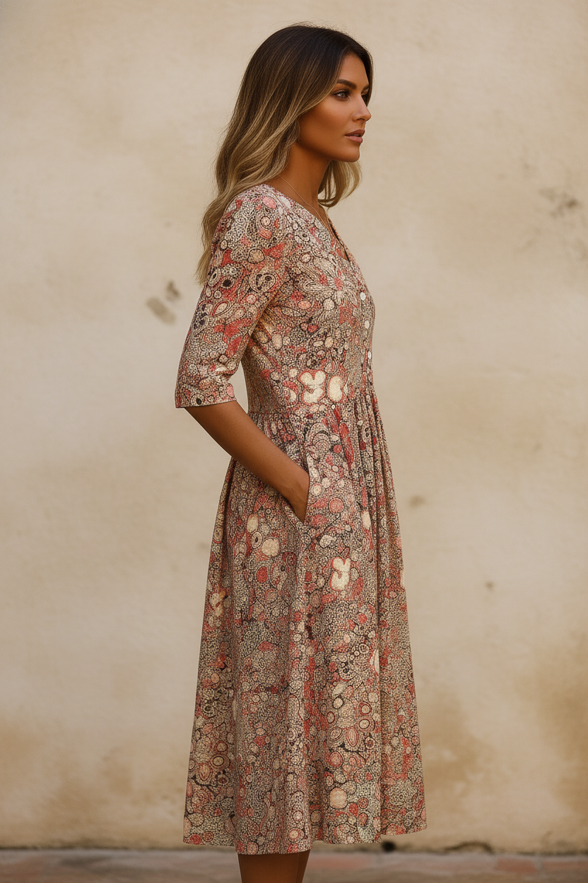 Laura | Vestido midi italiano - Vista lateral
