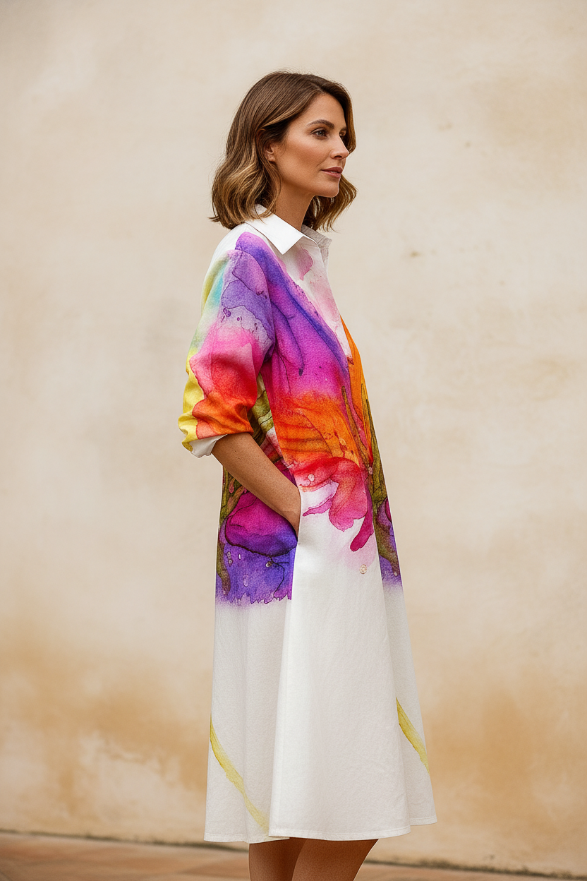 Letizia | Vestido midi italiano - Vista lateral