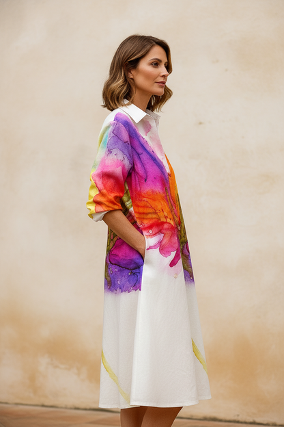 Letizia | Vestido midi italiano - Vista lateral