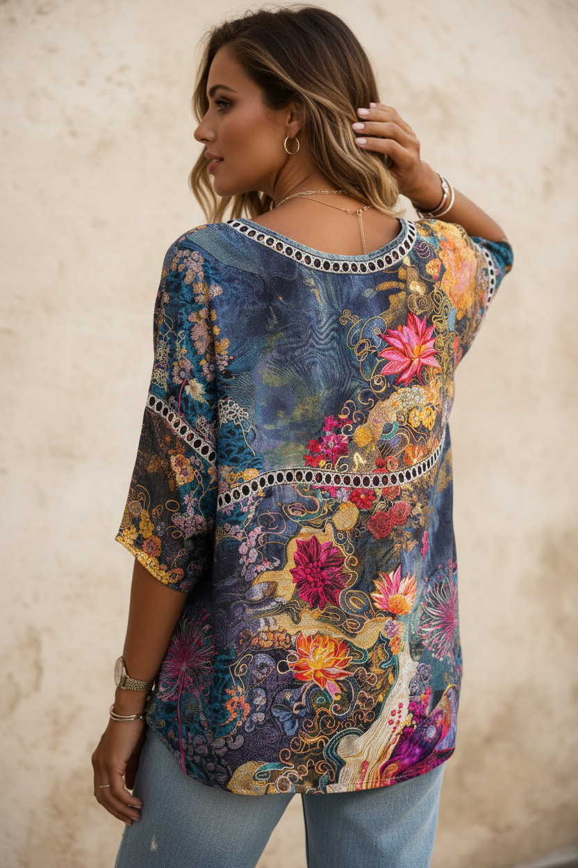 Lia | Blusa italiana - Vista de espalda