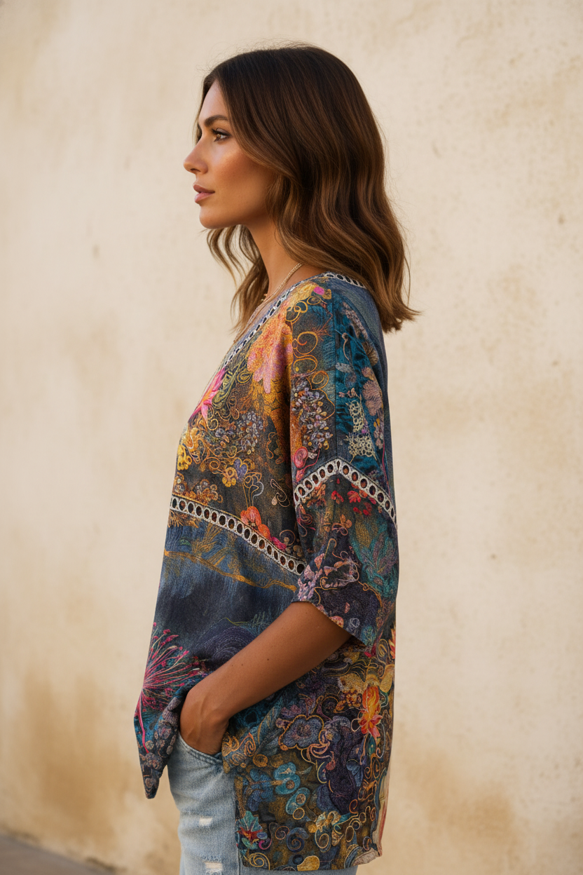 Lia | Blusa italiana - Vista lateral