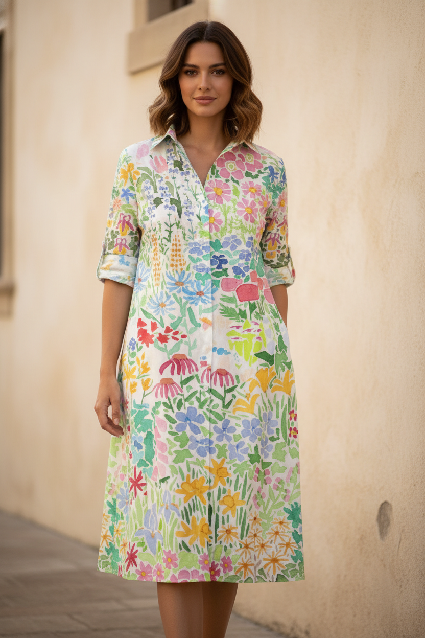 Marcella | Vestido midi italiano - Vista frontal