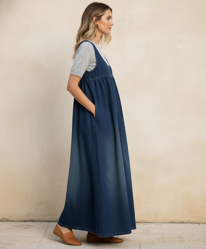 Mariella | Vestido largo italiano - Vista lateral