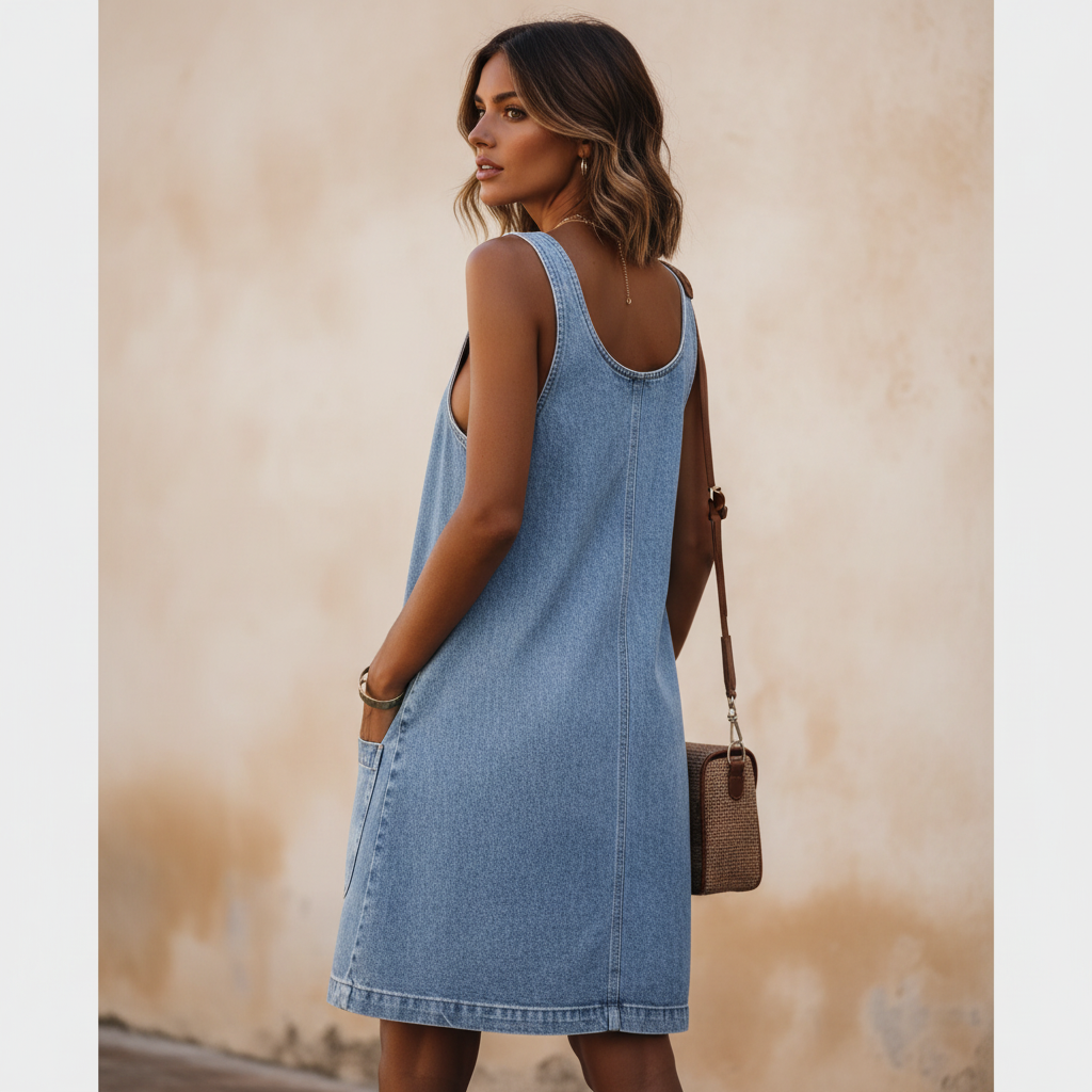 Marisa | Vestido midi italiano - Vista de espalda