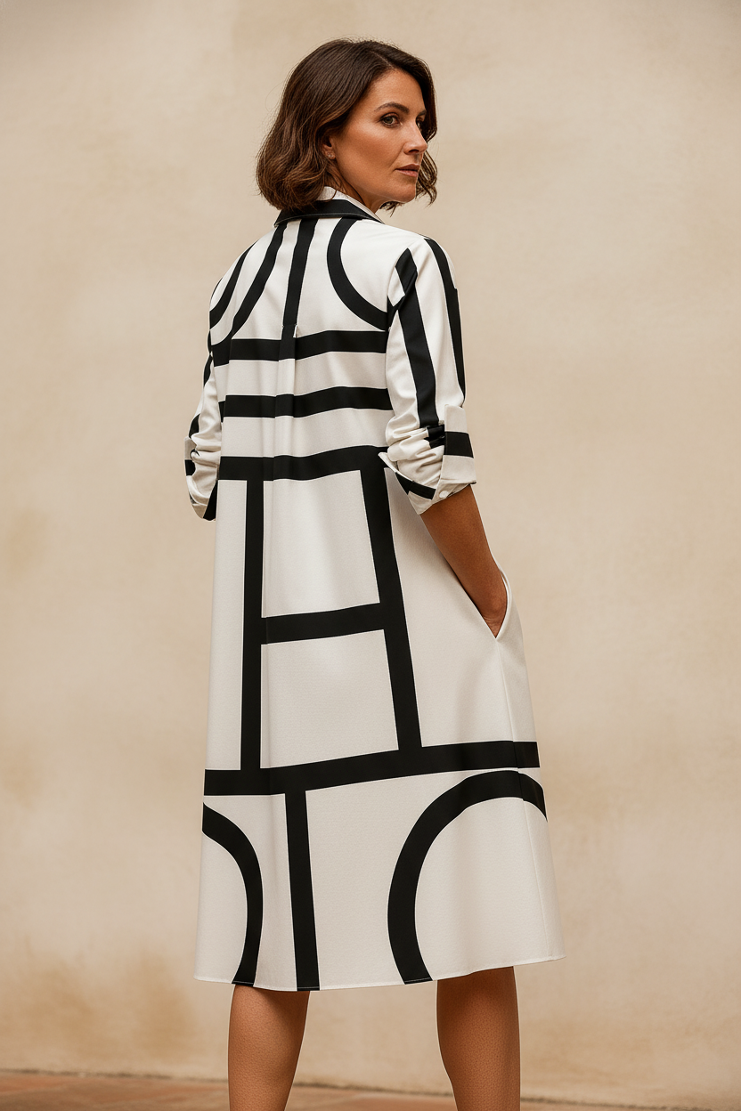 Octavia | Vestido midi italiano - Vista de espalda