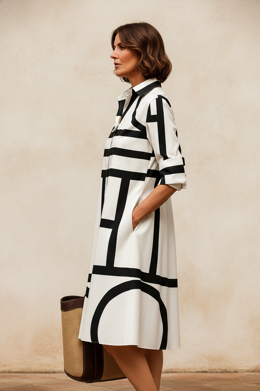 Octavia | Vestido midi italiano - Vista lateral