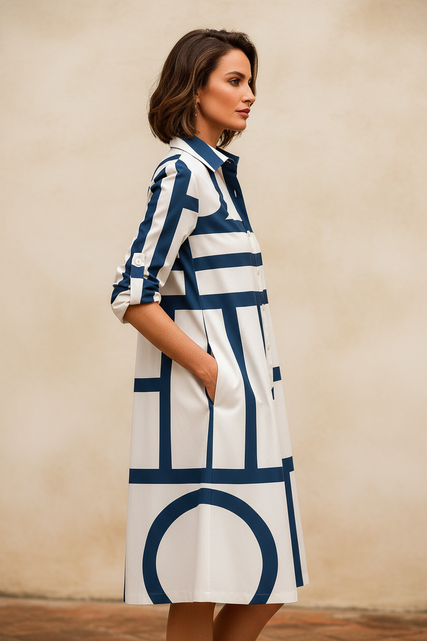 Rita | Vestido midi italiano - Vista lateral