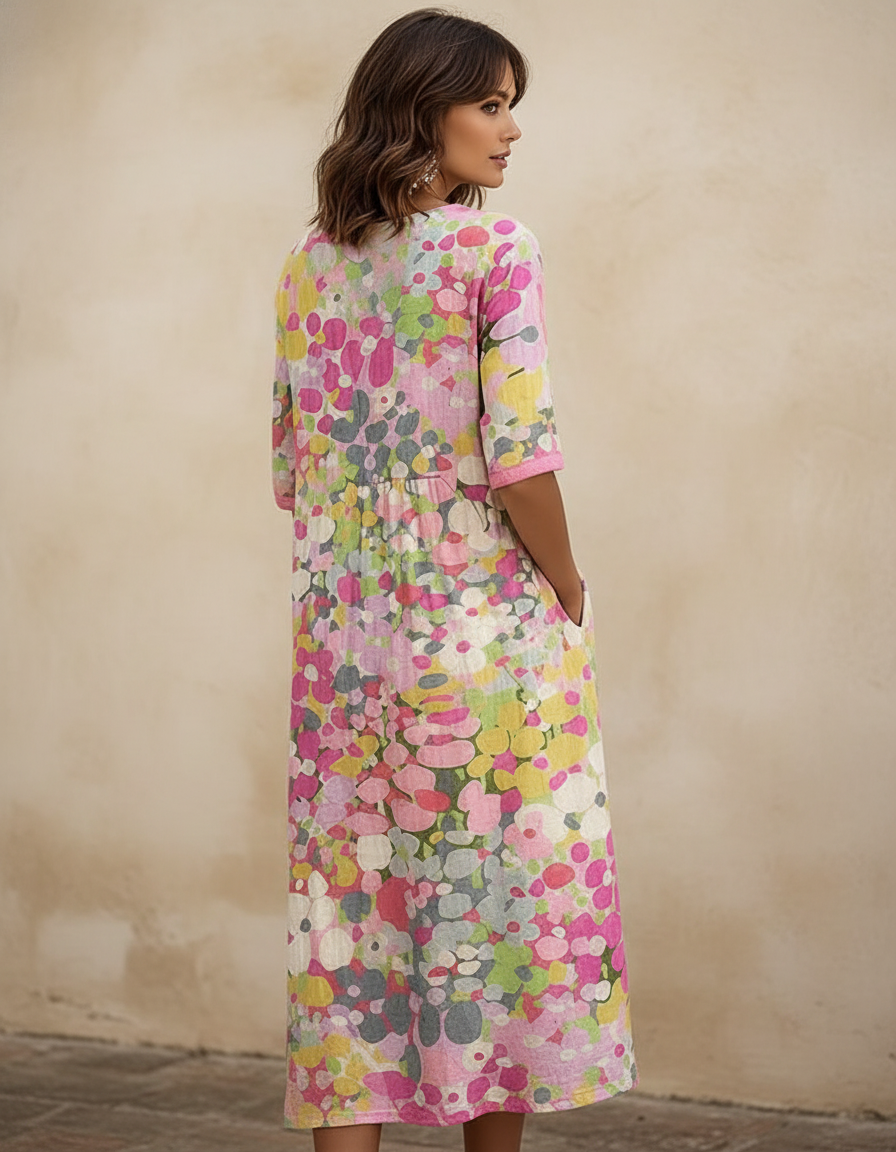 Rosalinda | Vestido midi italiano - Vista de espalda
