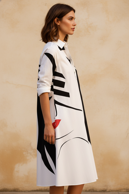 Sabina | Vestido midi italiano - Vista lateral