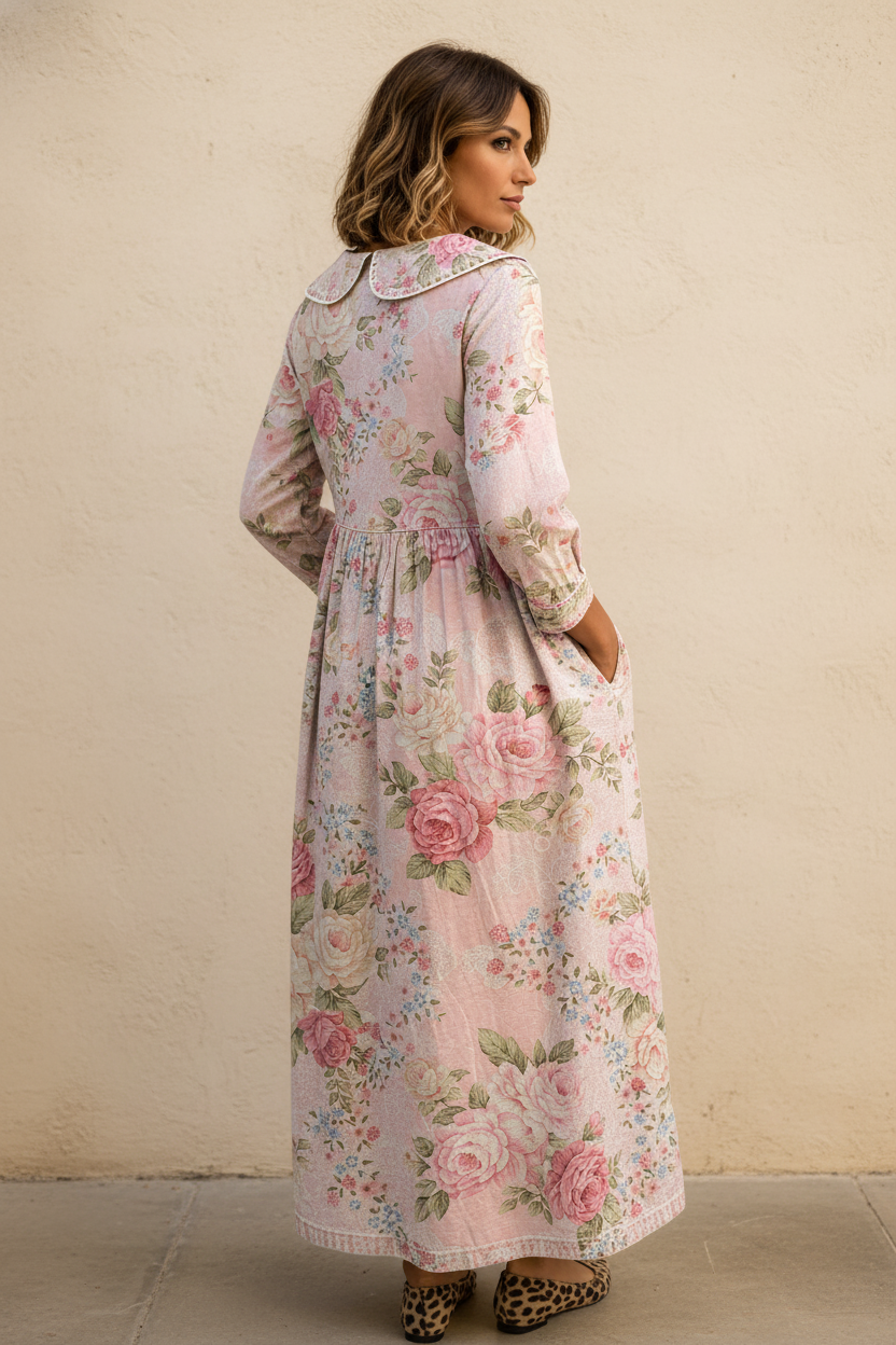 Susanna | Vestido midi italiano - Vista de espalda