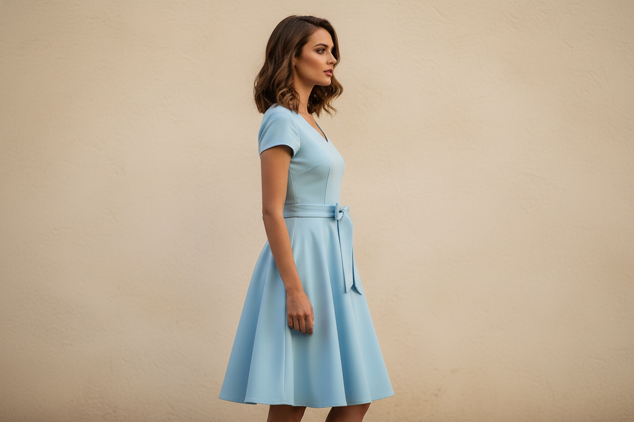 Vestido Azzurro - Vista lateral