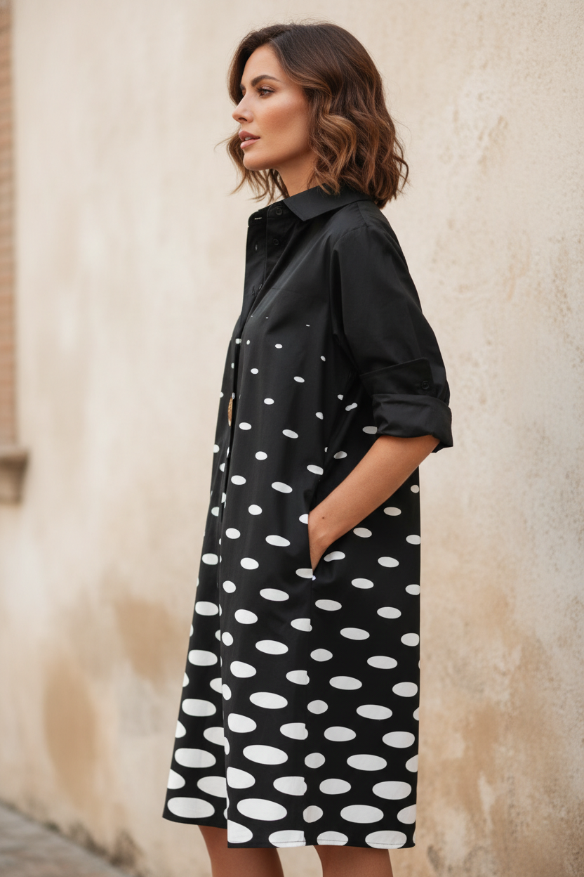 Zaira | Vestido midi italiano - Vista lateral